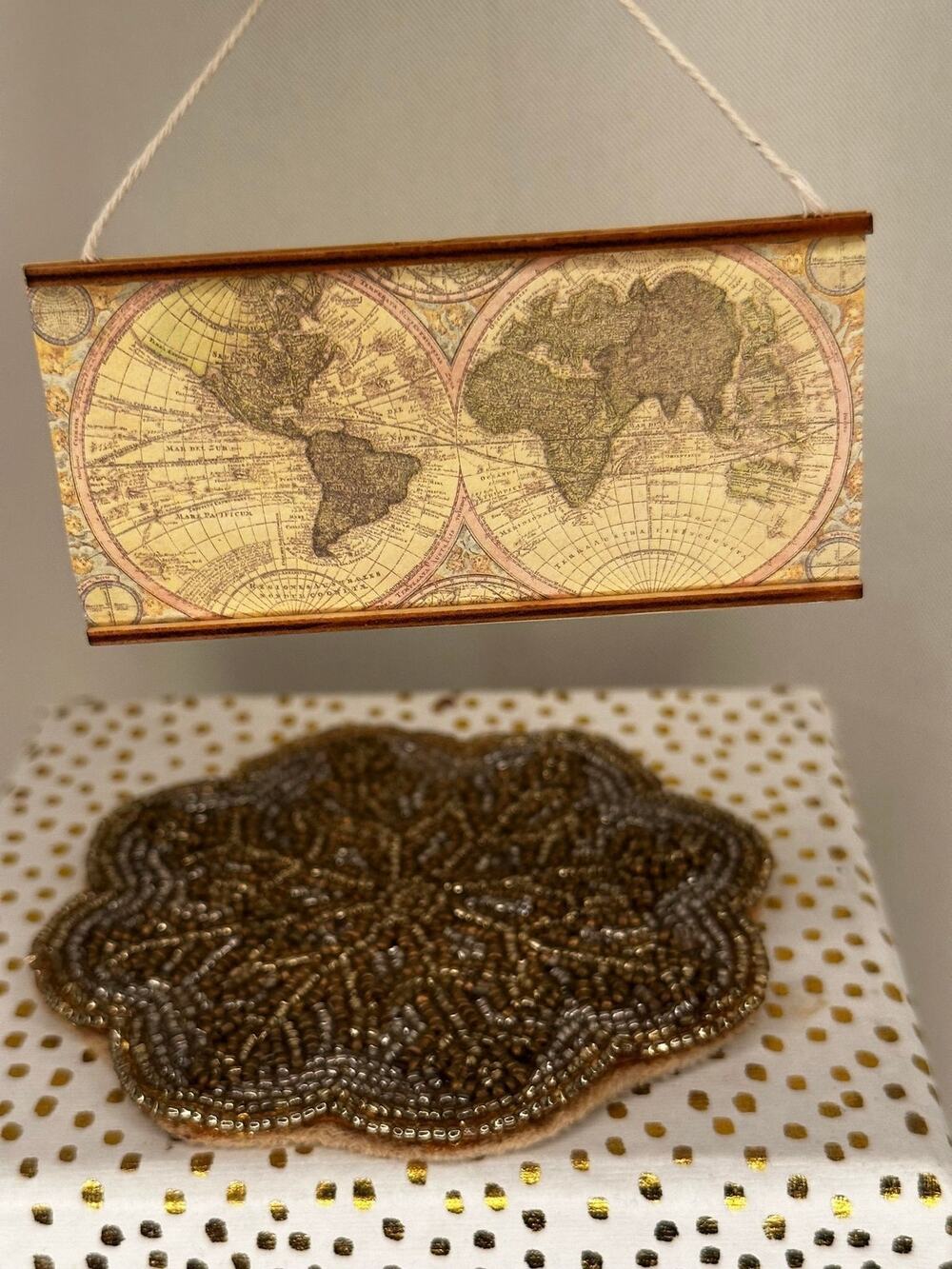 Dollhouse miniatures World Atlas & Cursed Mask